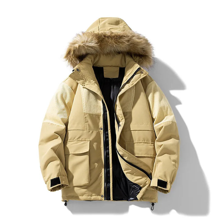 Aspen Ridge | Men's Winter Hooded Ski Jacket - Khaki