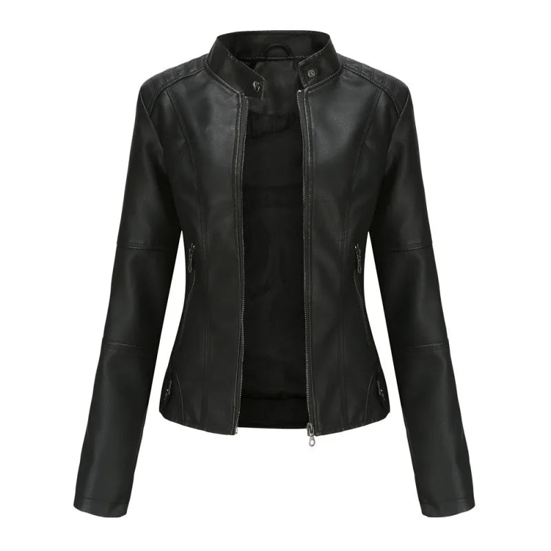 Auden | Women's Fall Leather Jacket  - Color:Black;Size:XXS