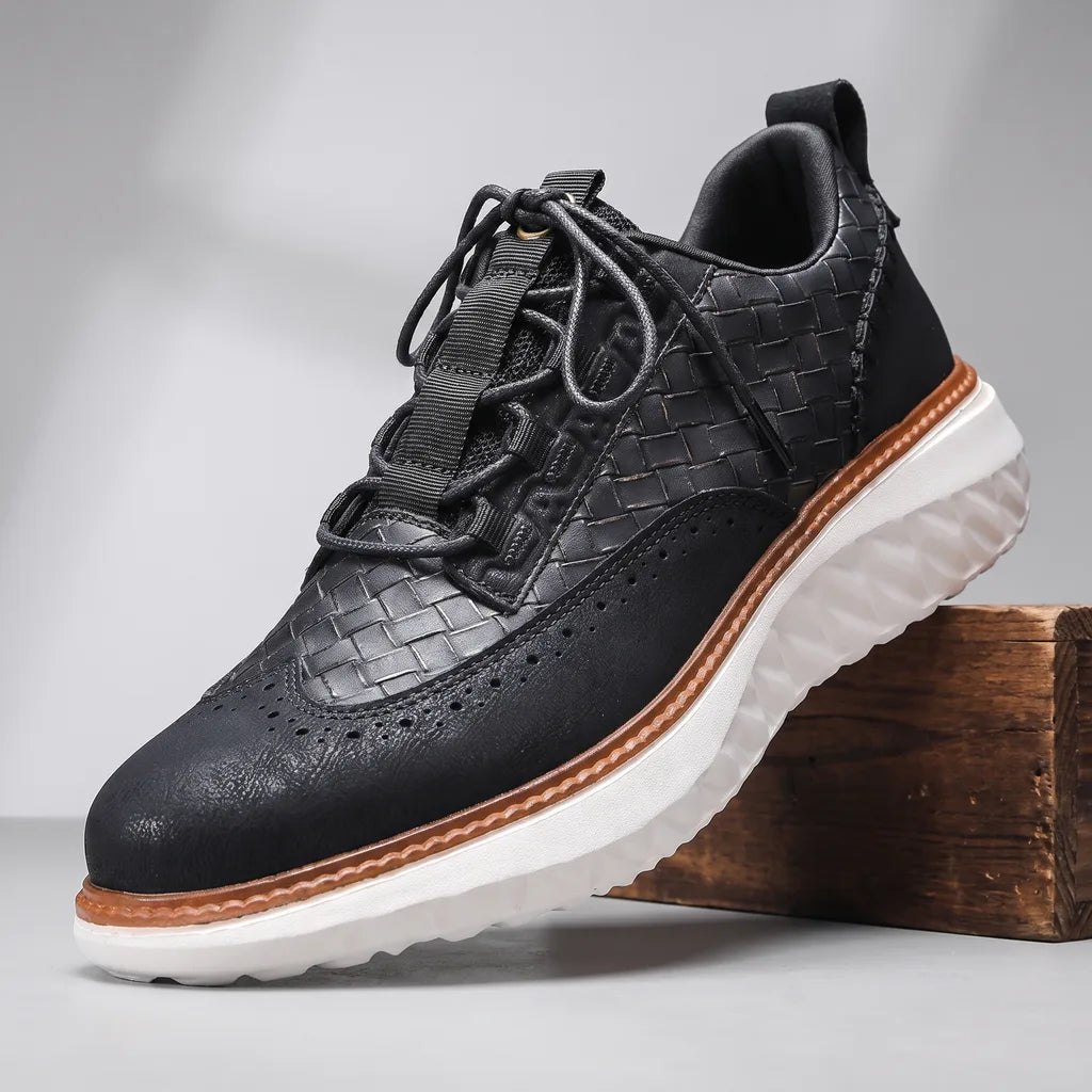 Austen Brogue Sneakers - Color:Black;Size:40