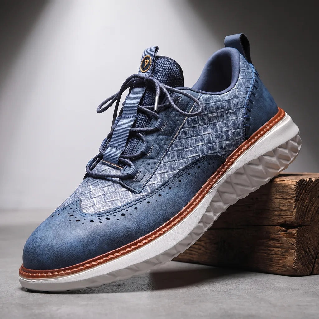 Austen Brogue Sneakers - Color:Blue;Size:40