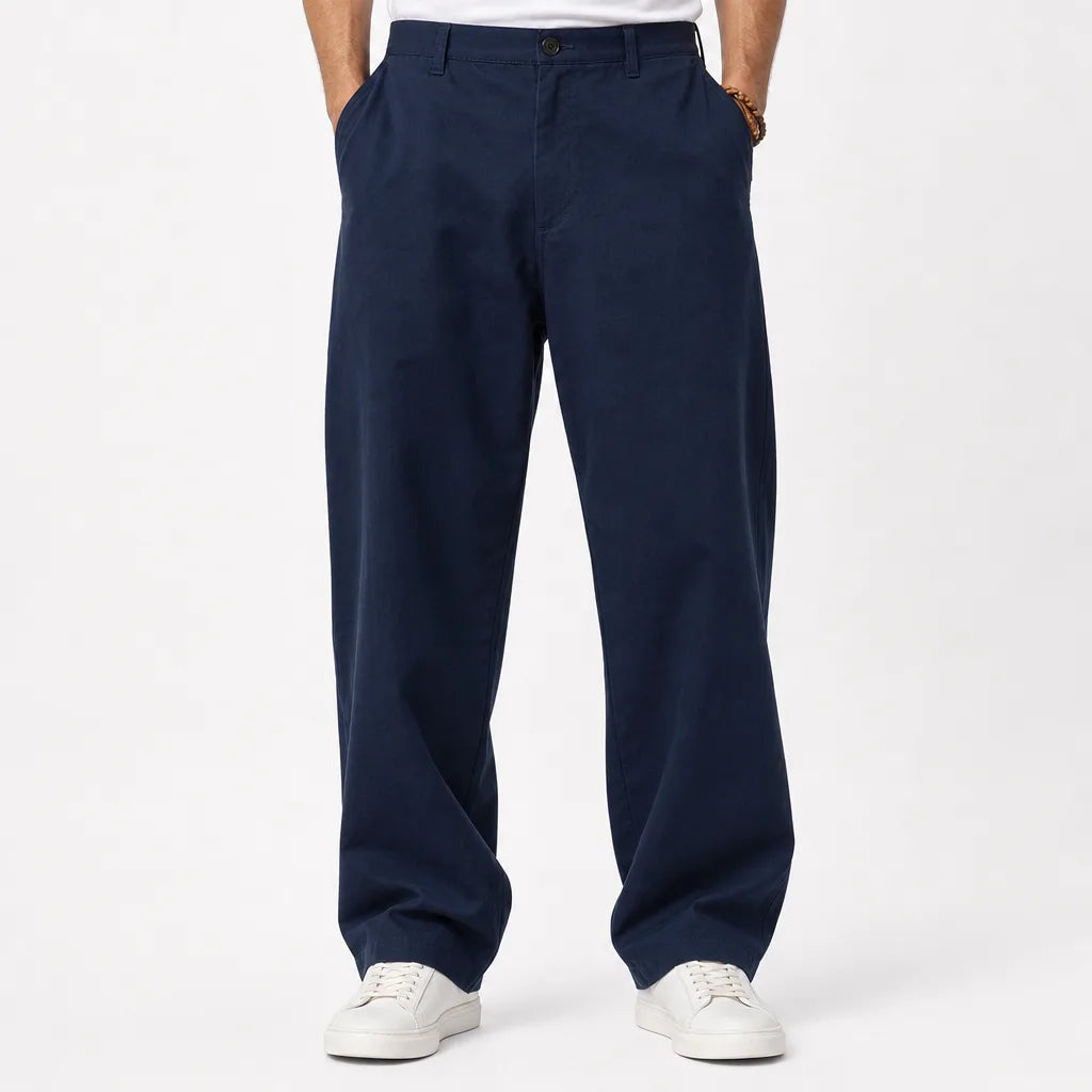 Barnaby | Baggy Loose Fit Wide Leg Jeans - Color:Blue;Size:S