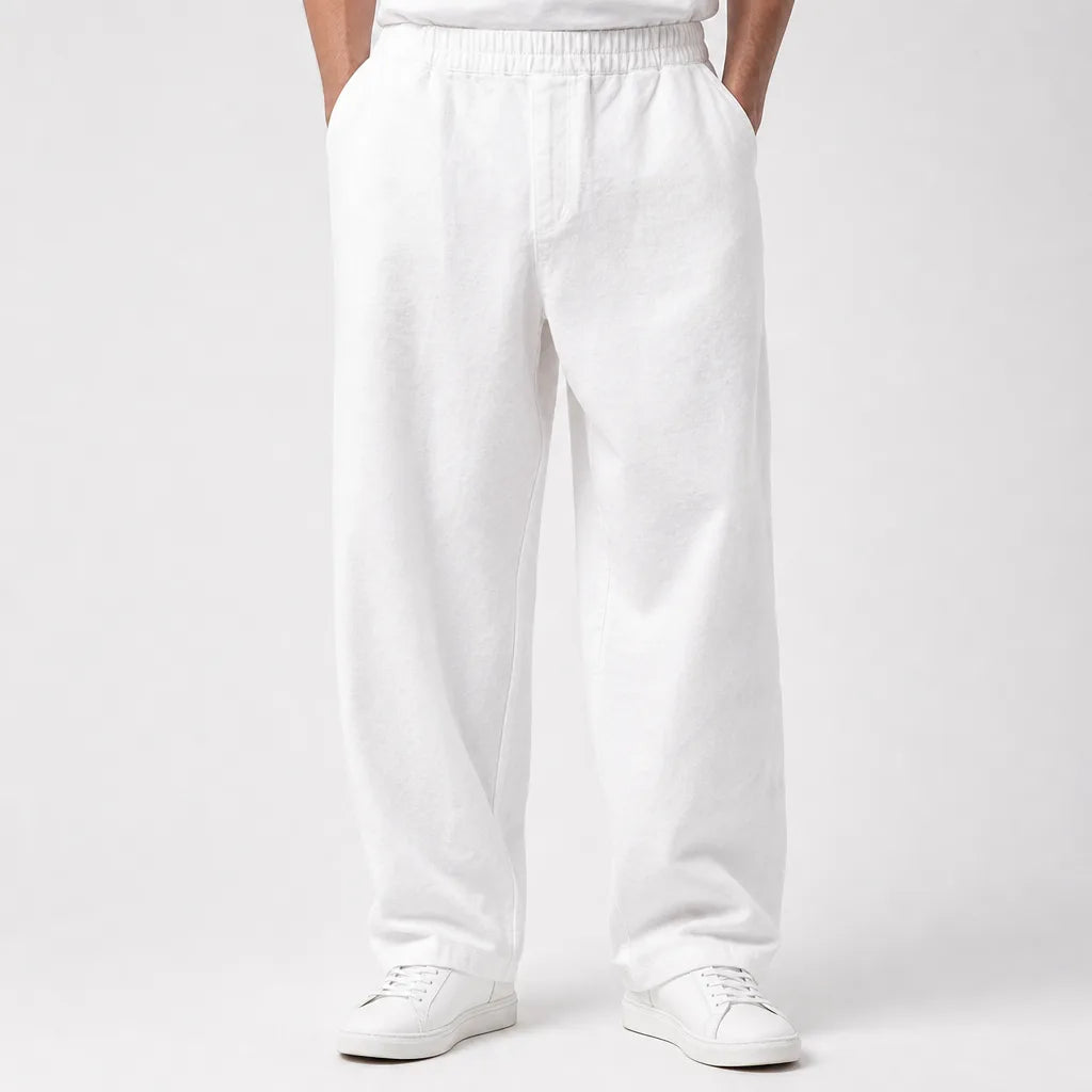 Barnaby | Baggy Loose Fit Wide Leg Jeans - Color:White;Size:S