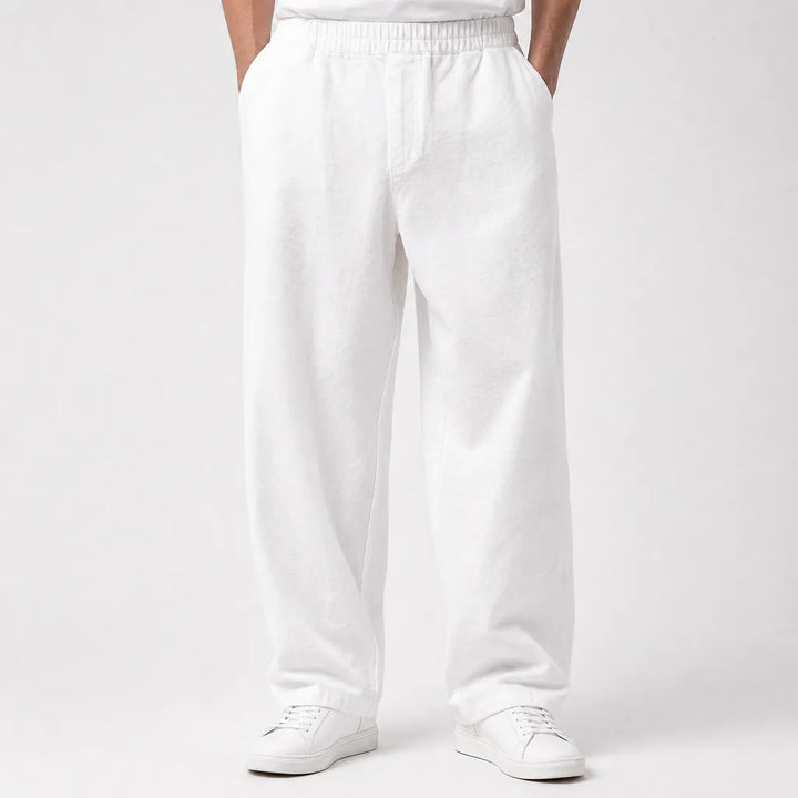 Barnaby | Baggy Loose Fit Wide Leg Jeans - Color:White;Size:S