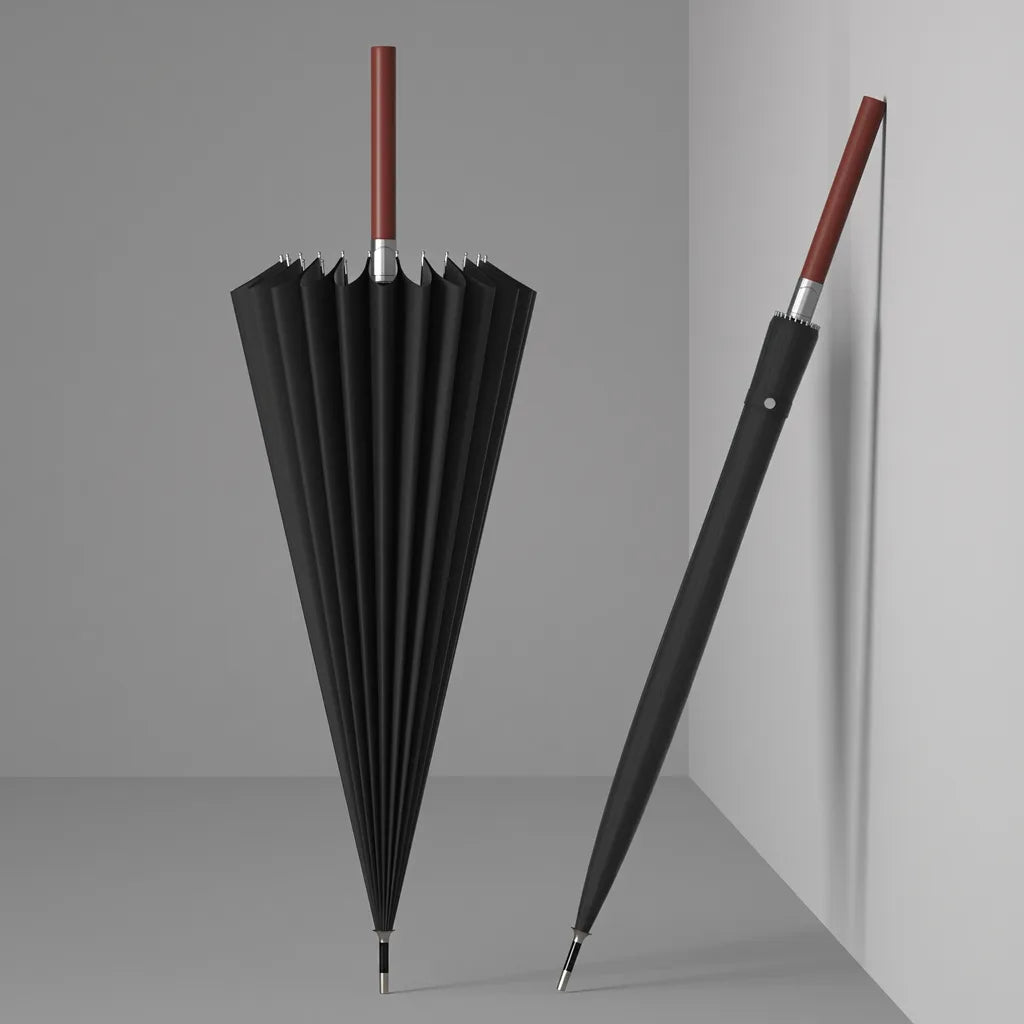 Barnaby | Long Handle Outdoor Umbrella - Color:Black