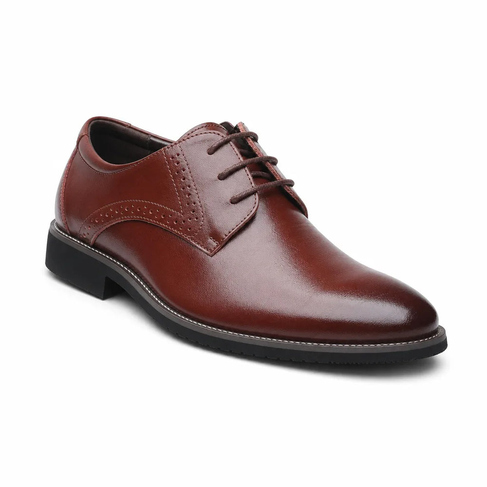 Men's Brown Emmeline Pointed Brogue Derbies