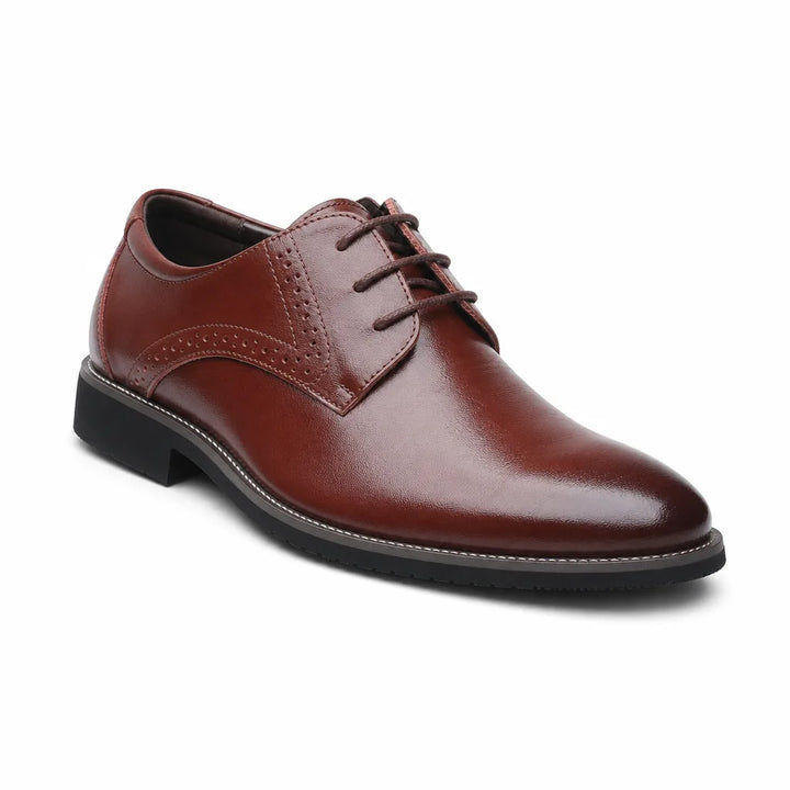 Men's Brown Emmeline Pointed Brogue Derbies