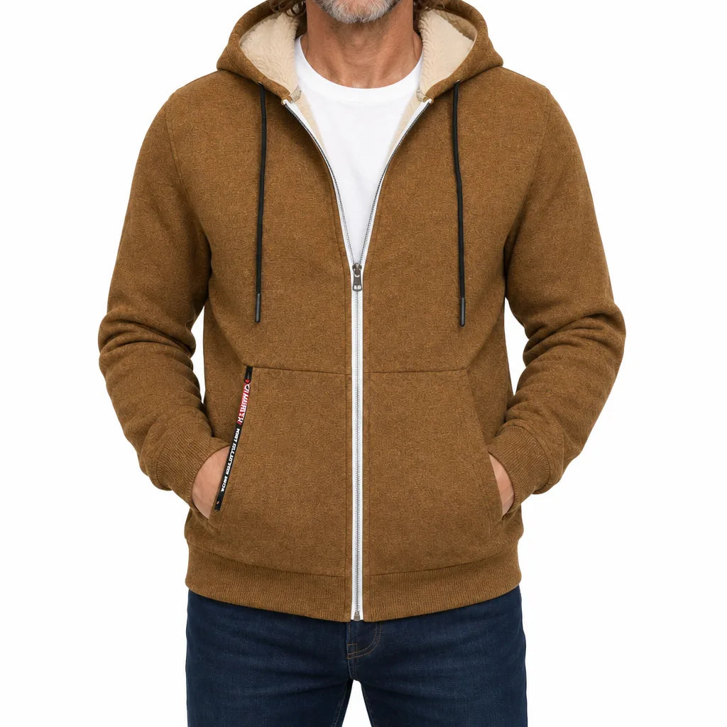 Barron Full Zip Hoodie - Color:Brown;Size:XS
