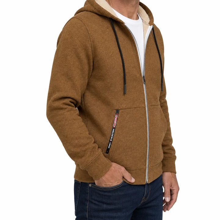 Men's Brown Langley Fleece Zip Hoodie