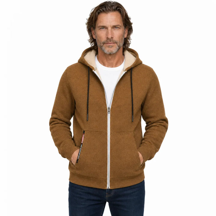Men's Brown Langley Fleece Zip Hoodie