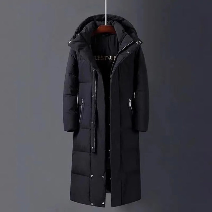 Barton | Men's Long Duck Down Coat - Color:Black;Size:2XL jin