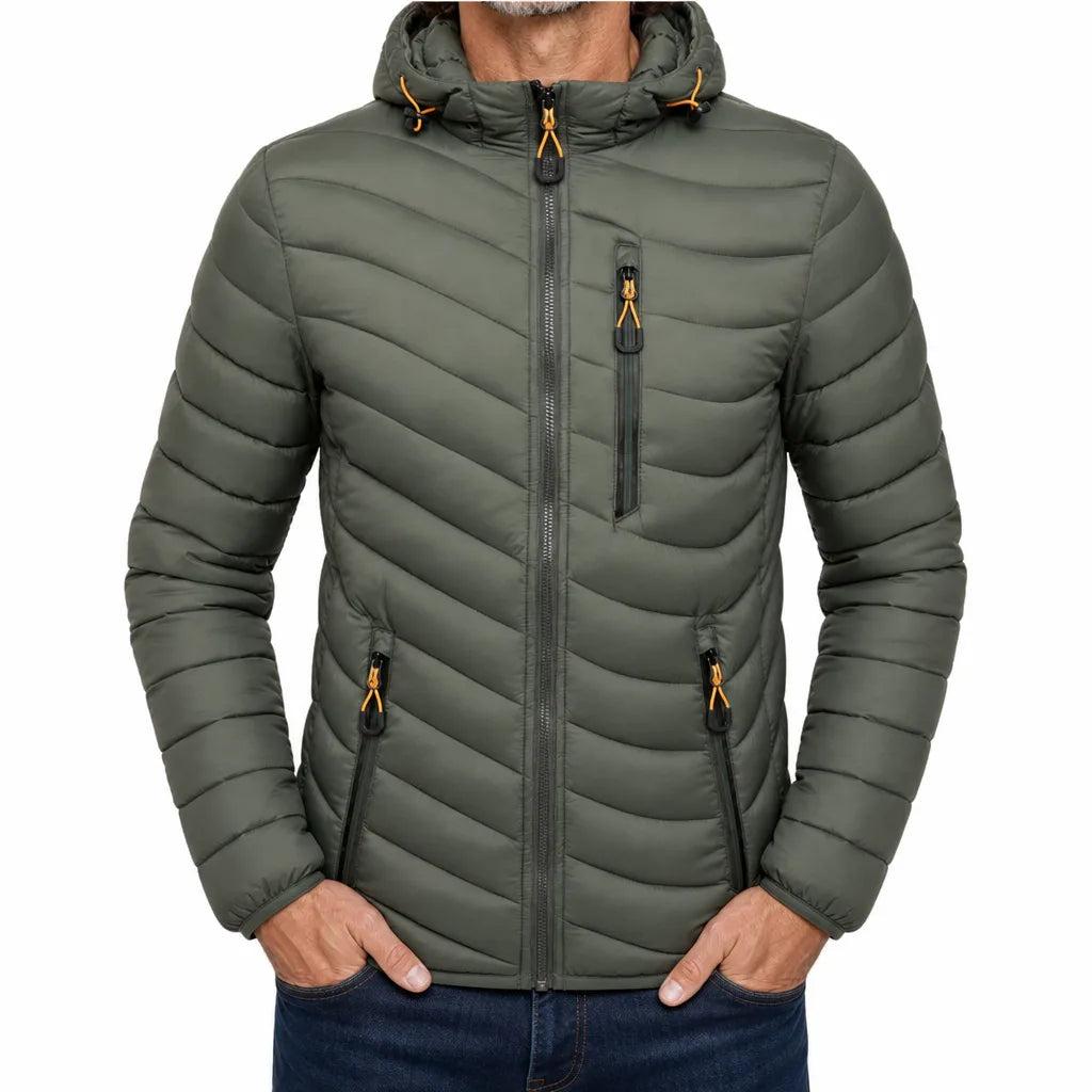 Bastian | Mens Fall Puffer Jacket - Color:Green;Size:S