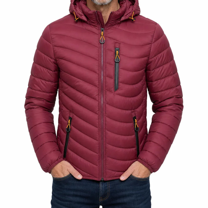 Bastian | Mens Fall Puffer Jacket - Color:Red;Size:S