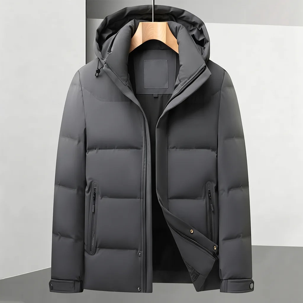 Baxter | Men's Hooded Puffer Jacket - Color:Gray;Size:M
