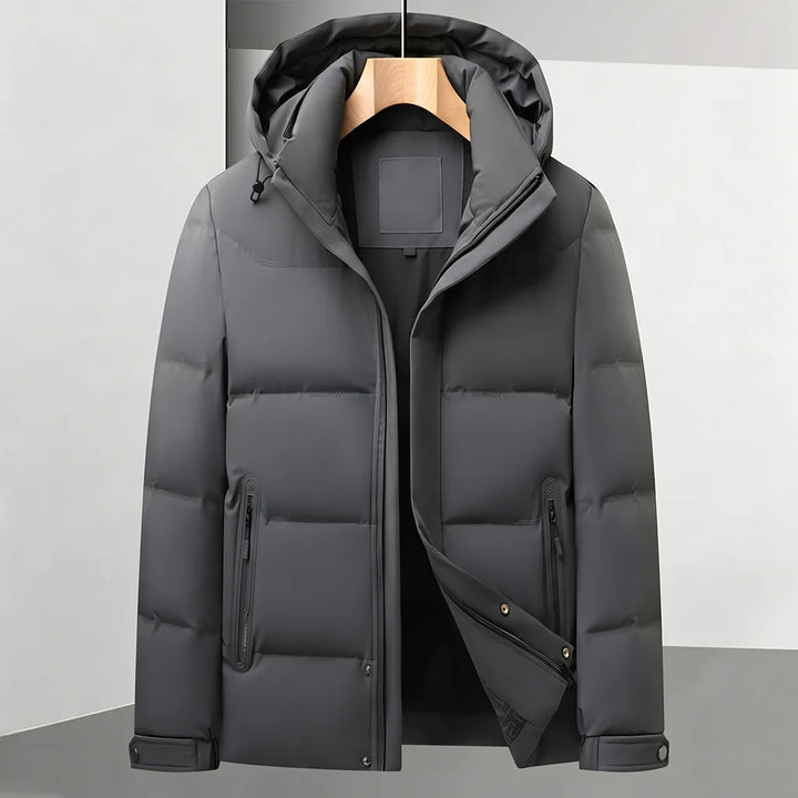 Baxter | Men's Hooded Puffer Jacket - Color:Gray;Size:M