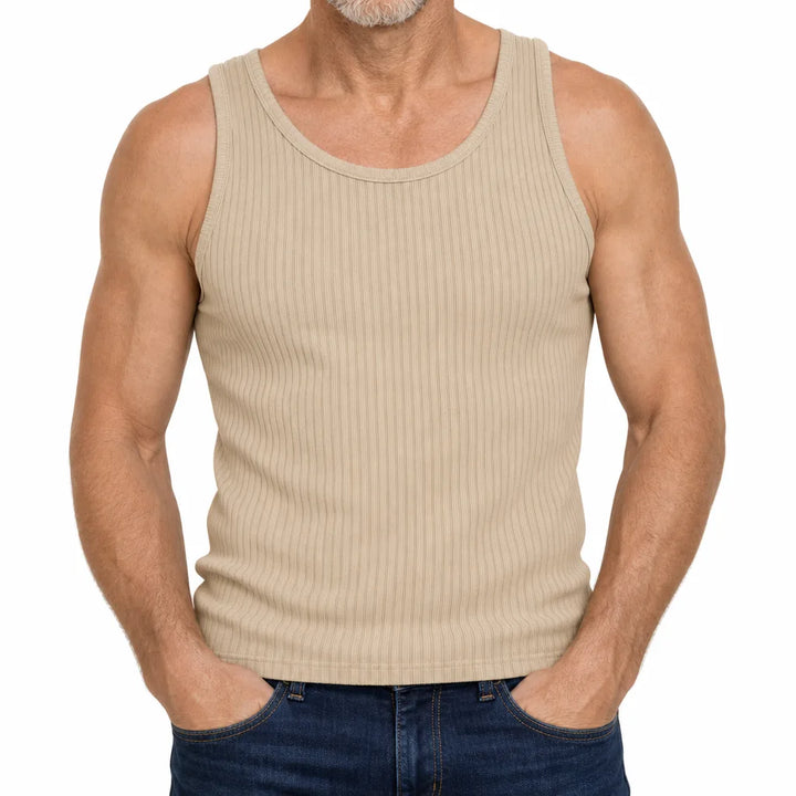 Baxter Slim Gym Tank - Color:Beige;Size:S