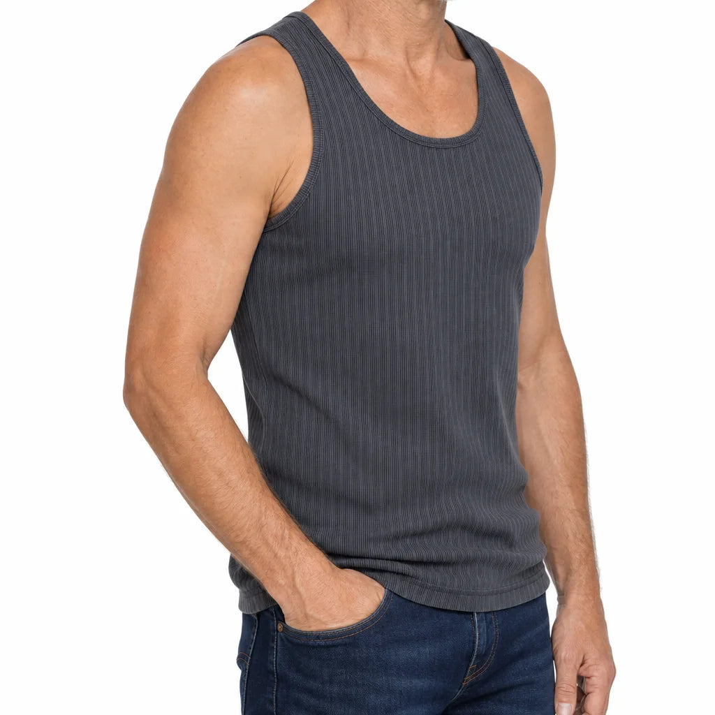 Men's Gray Baxter Slim Gym Tank