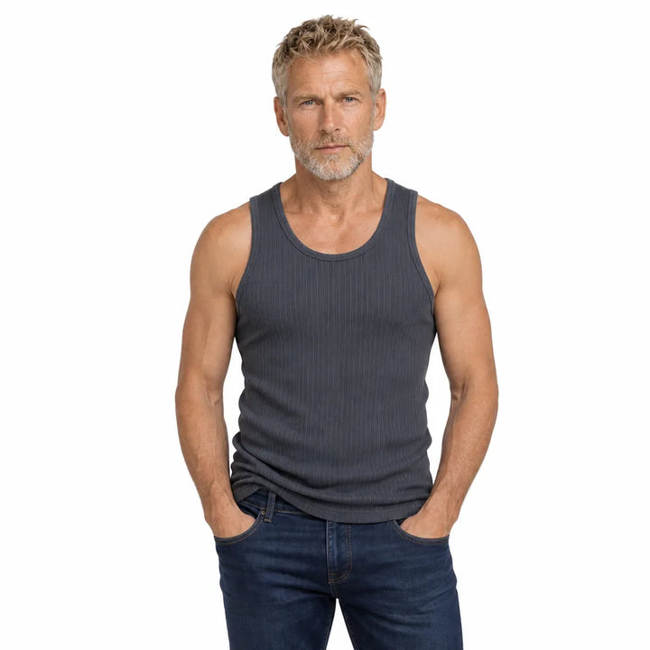 Men's Gray Baxter Slim Gym Tank