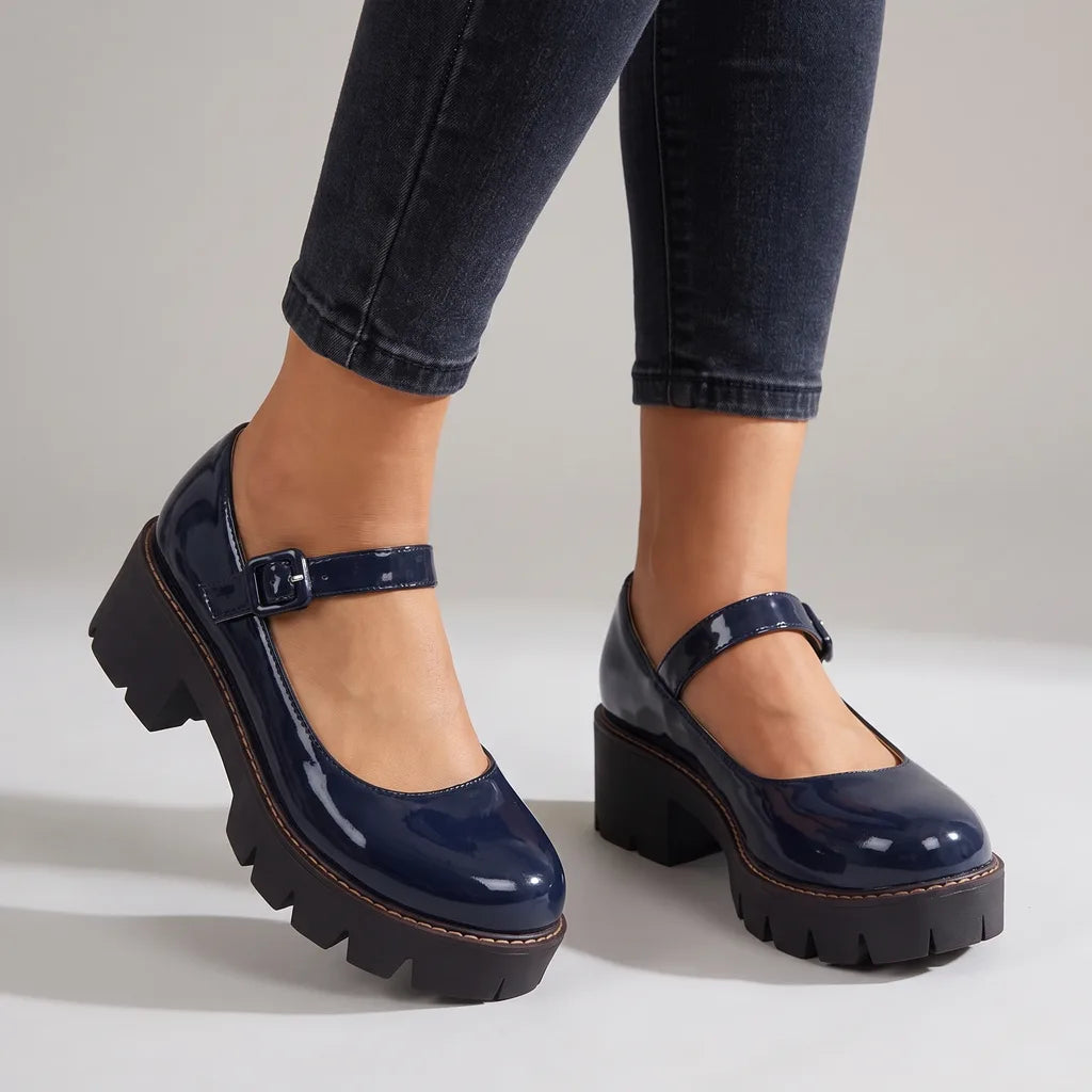 Beatrice | Women's Orthopedic Mary Jane Shoes - Color:Blue;Size:35