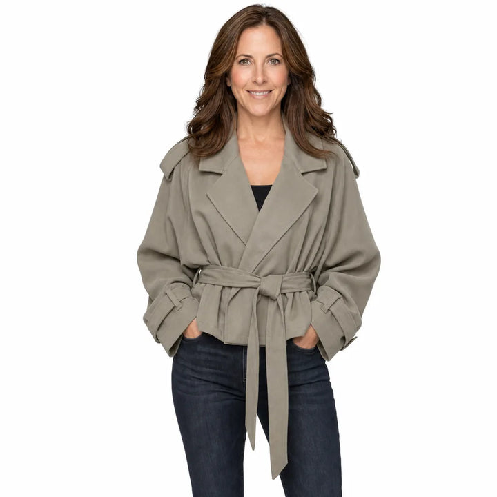 Women's Green Corwin Belted Trench Coat
