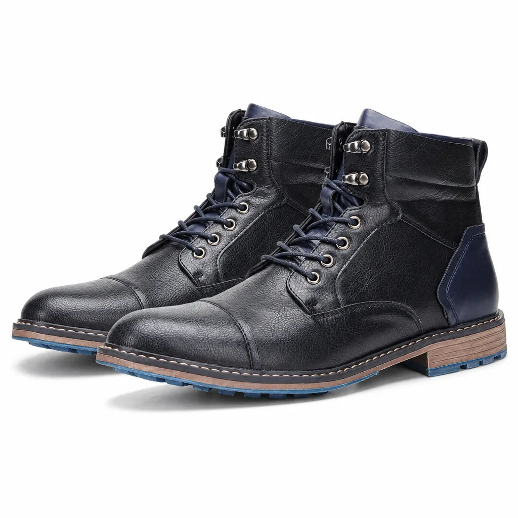Beckett Lace-Up Ankle Boots - Color:Black;Size:38