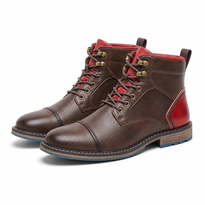 Beckett Lace-Up Ankle Boots - Color:Brown;Size:38
