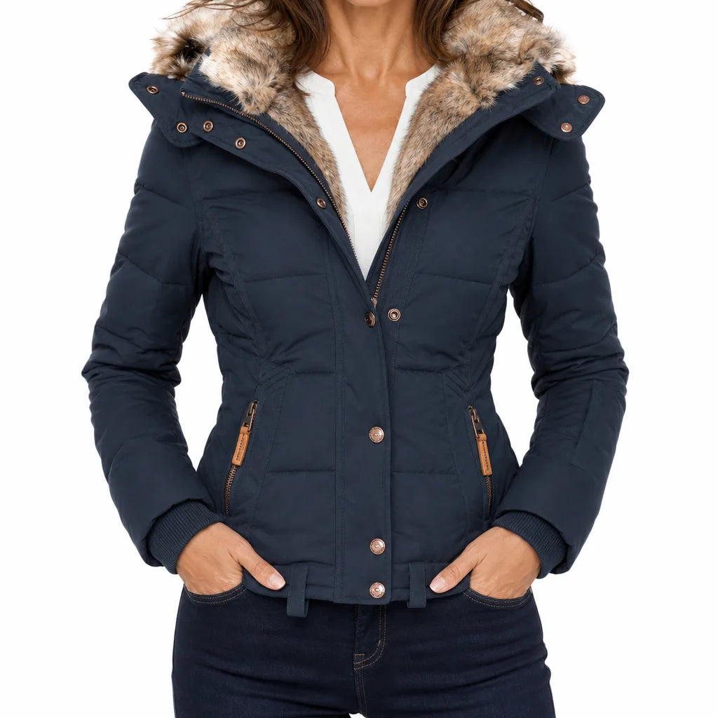 Bellamy |  Hooded Winter Puffer Jacket - Color:Blue;Size:XS