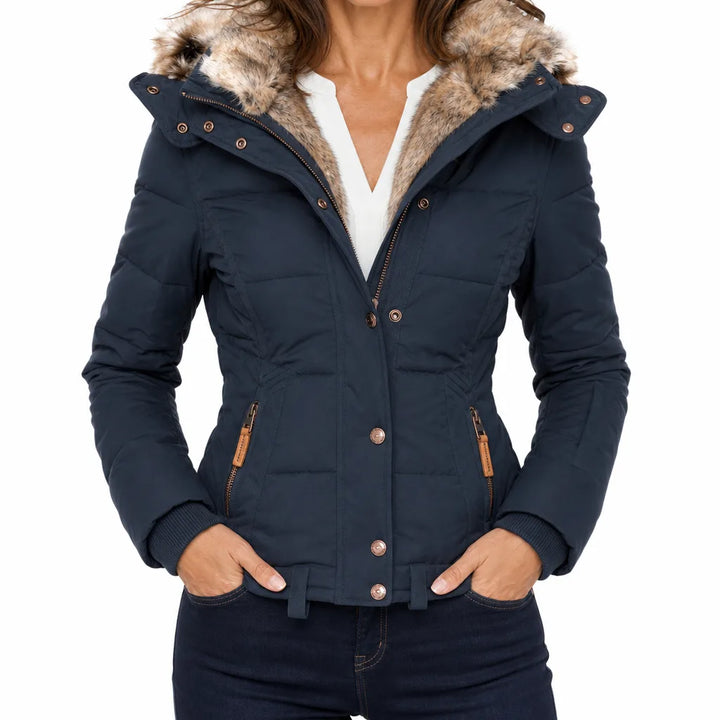 Bellamy |  Hooded Winter Puffer Jacket - Color:Blue;Size:XS