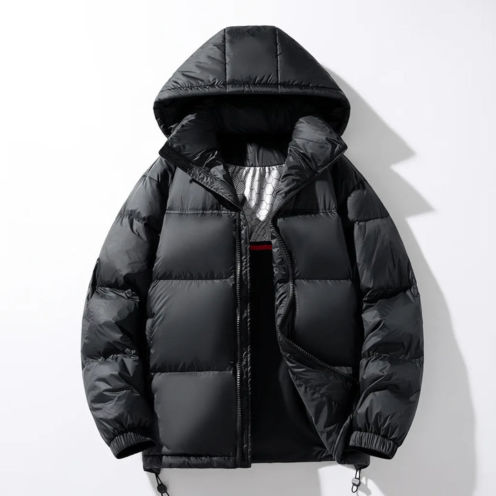 Bellamy | Men's Hooded Puffer Winter Jacket - Color:Black;Size:XS