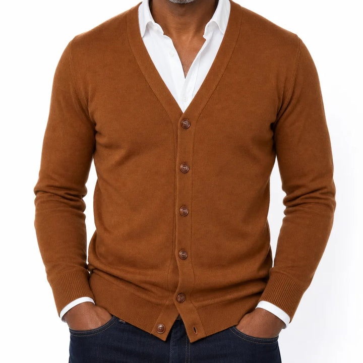 Belmont Jones Cardigan - Color:Brown;Size:XS