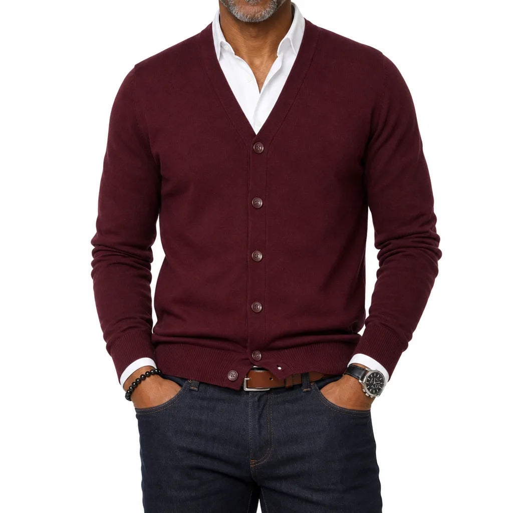Belmont Jones Cardigan - Color:Red;Size:XS