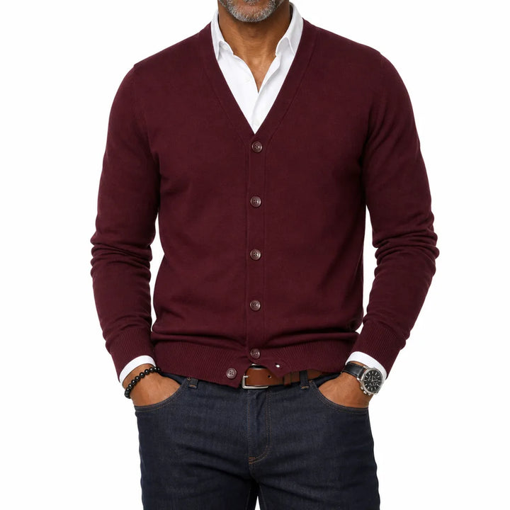 Belmont Jones Cardigan - Color:Red;Size:XS