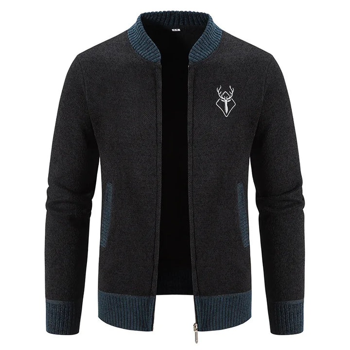 Benjamin | Men's Knit Sweater Cardigan - Color:Black;Size:S