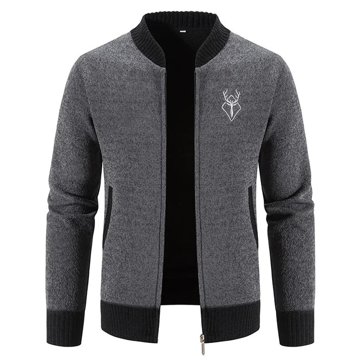 Benjamin | Men's Knit Sweater Cardigan - Color:Grey;Size:S