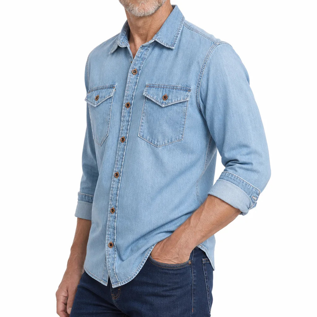 Men's Blue Ella Button Up Shirt