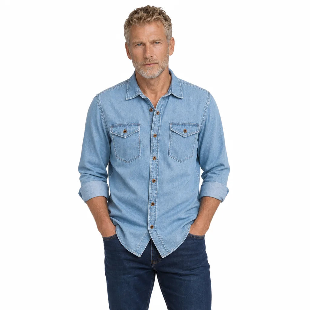 Men's Blue Ella Button Up Shirt