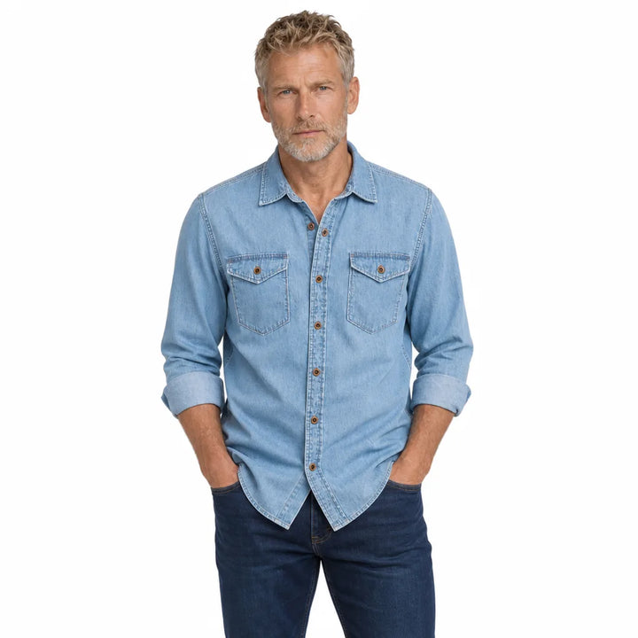 Men's Blue Ella Button Up Shirt