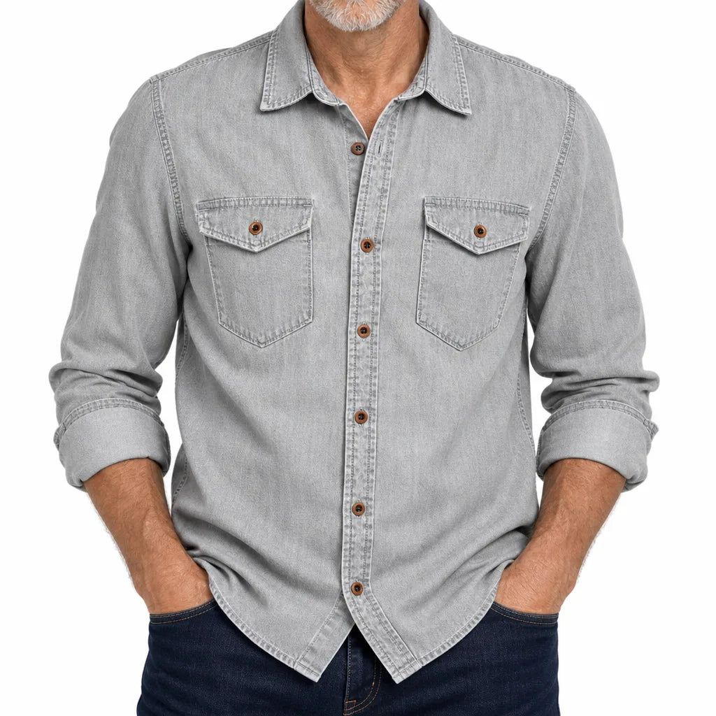 Bennett | Denim Shirt - Color:Gray;Size:XS