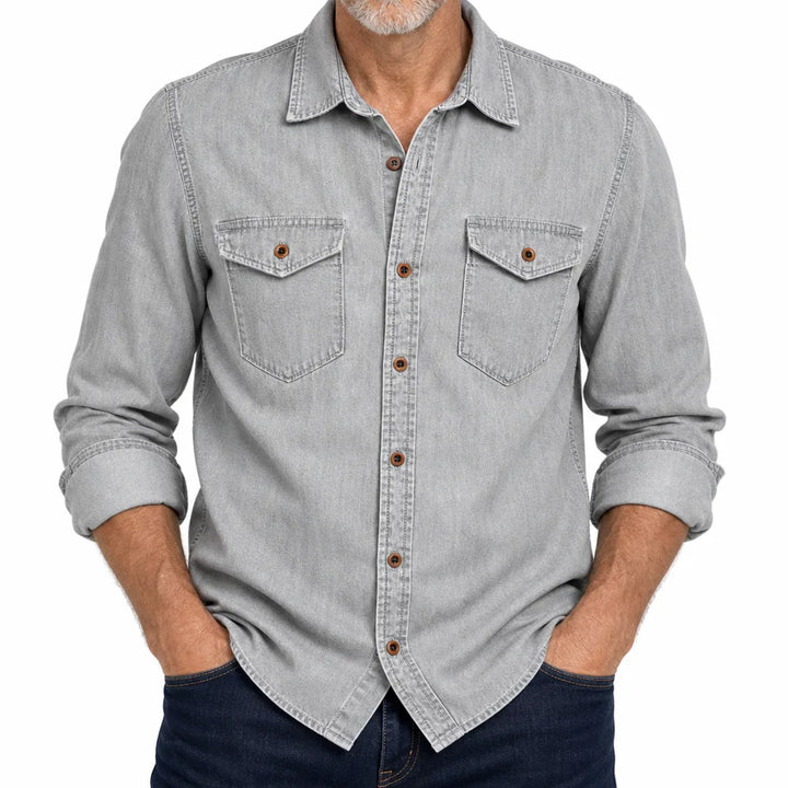 Bennett | Denim Shirt - Color:Gray;Size:XS