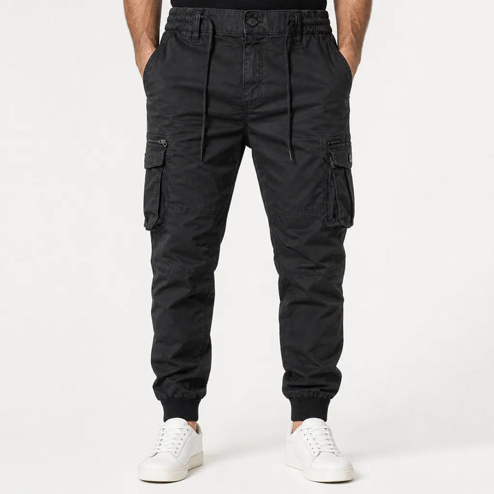 Men's Black Horne Cotton Cargo Joggers