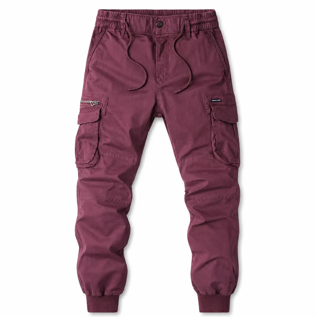Bennett Tapered Cargo Joggers - Color:Red;Size:28