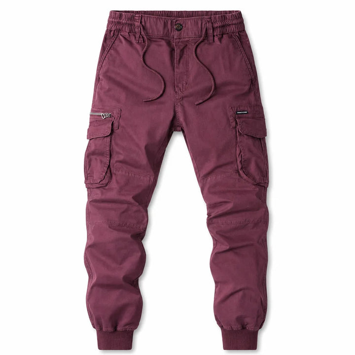 Bennett Tapered Cargo Joggers - Color:Red;Size:28