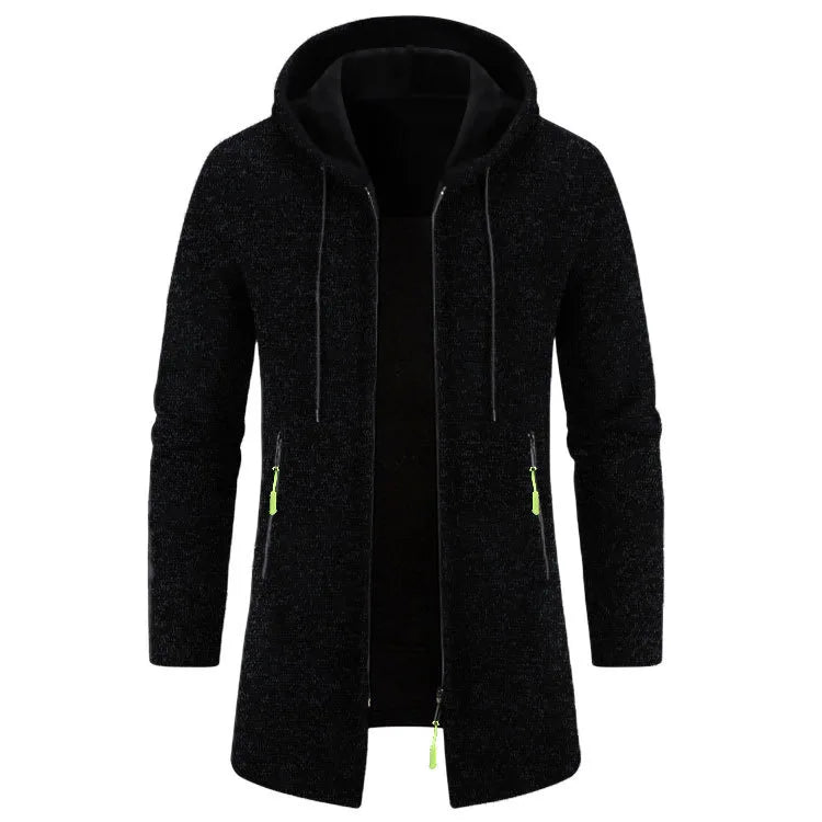 Benton | Men's Longline Hoodie Coat  - Size:XS;Color:Black