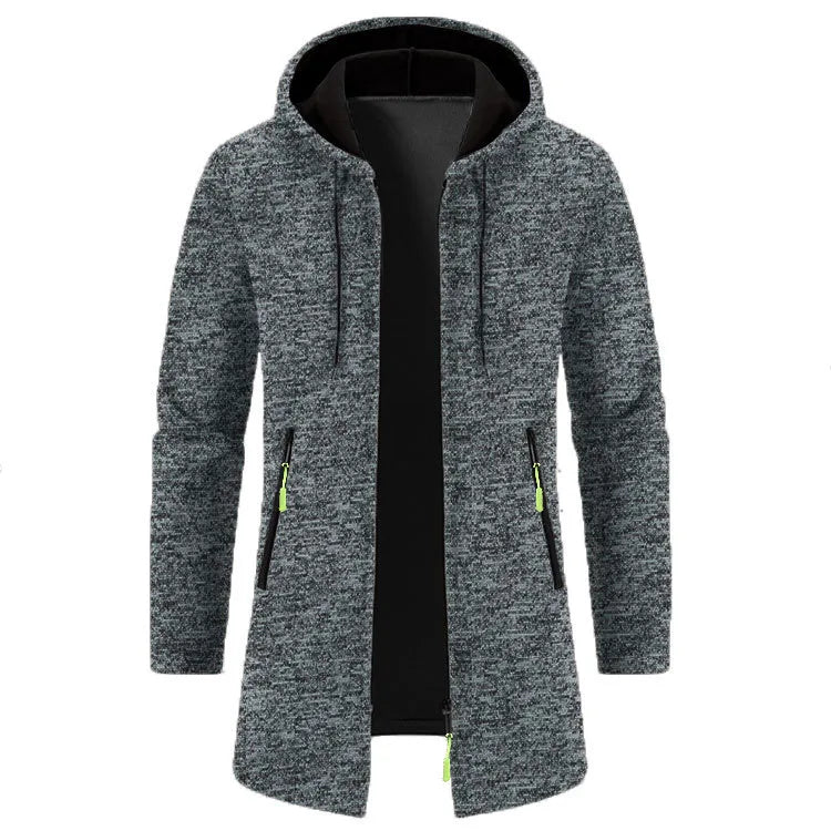 Benton | Men's Longline Hoodie Coat  - Size:XS;Color:Dark Gray