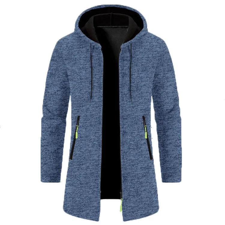 Benton | Men's Longline Hoodie Coat  - Size:XS;Color:Navy Blue