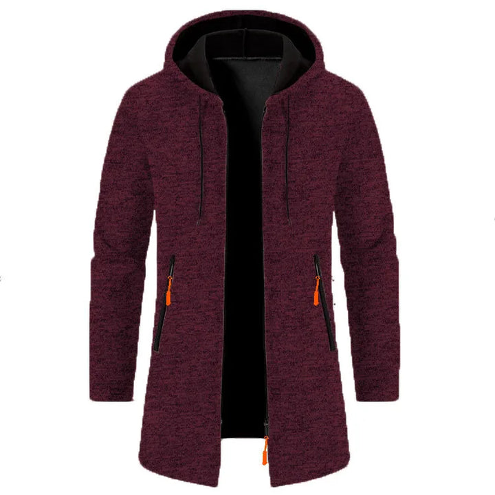 Benton | Men's Longline Hoodie Coat  - Size:XS;Color:Red