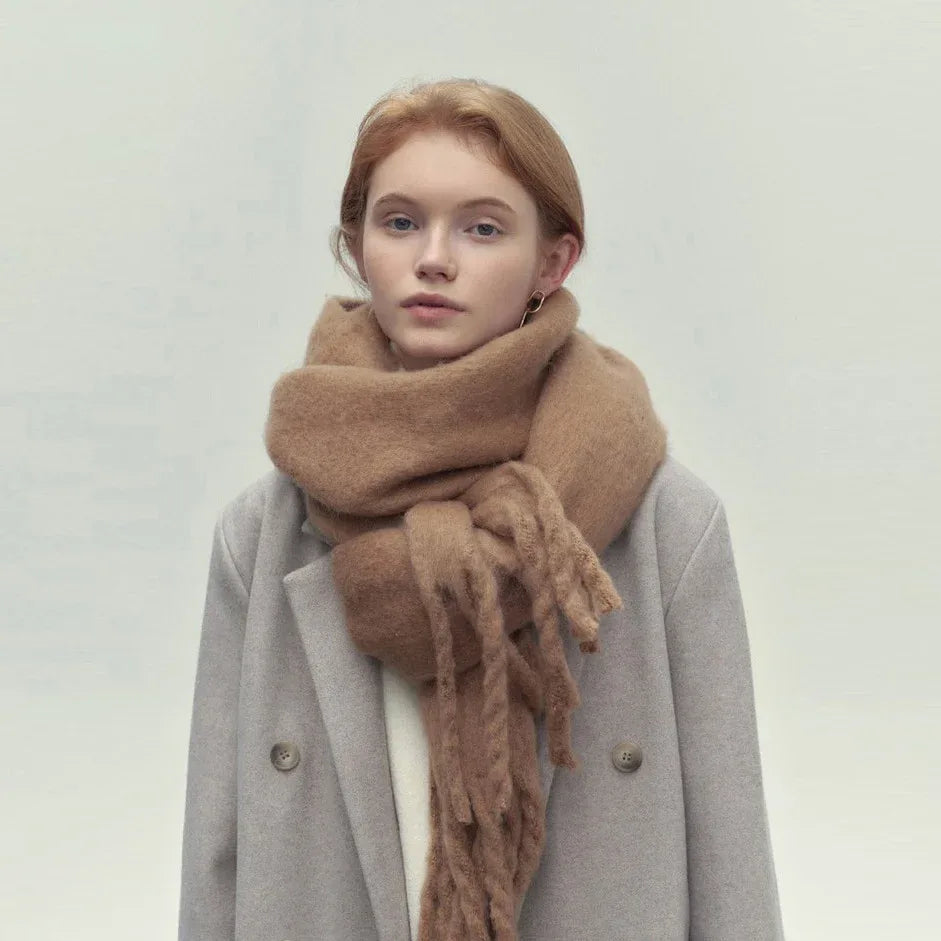 Bianca | Women's Premium Winter Scarf - Color:Brown;Length (in):Over 68.9 in