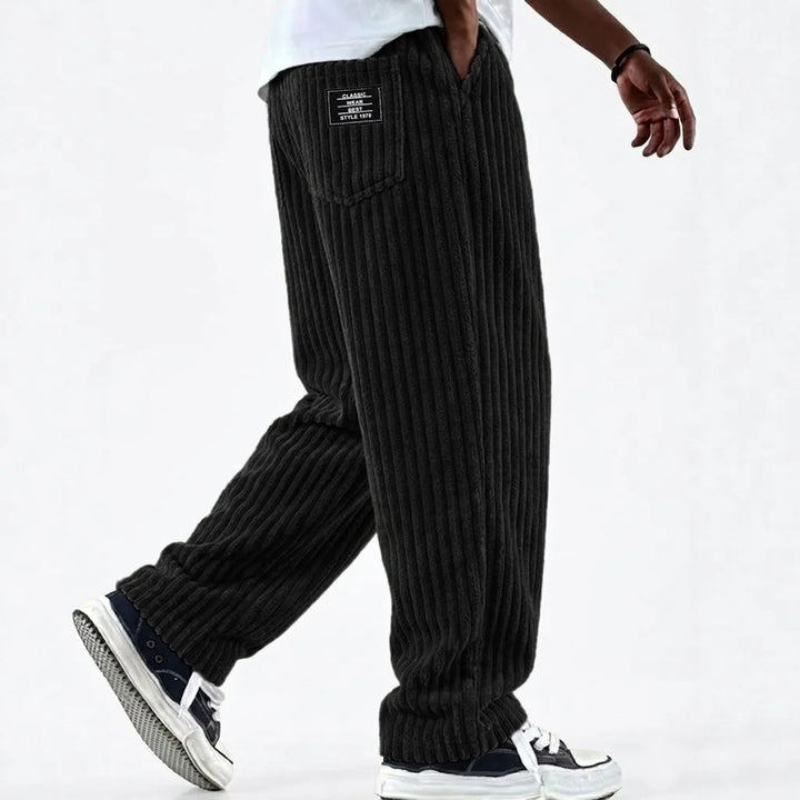 Bishop | Men's Corduroy Premium Sweatpants - Color:Black;Size:XS