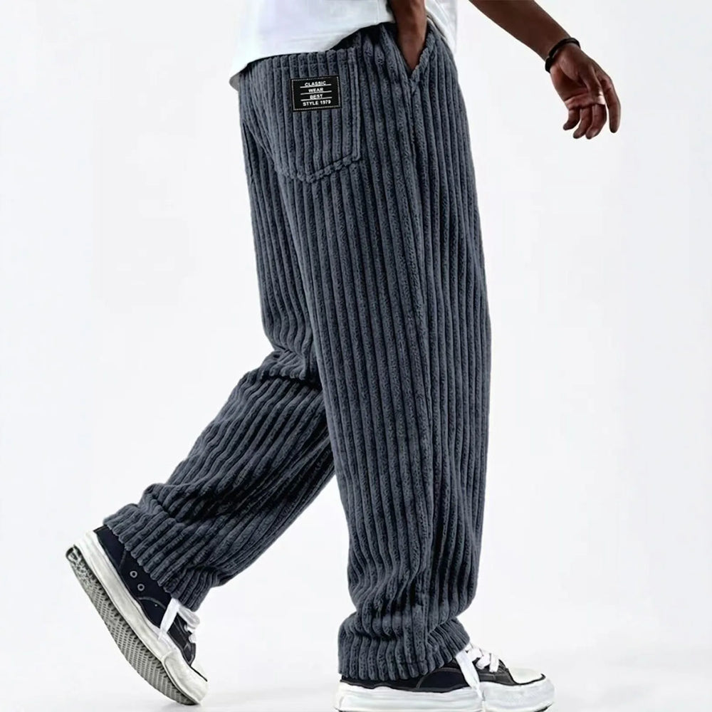 Bishop | Men's Corduroy Premium Sweatpants - Color:Blue;Size:XS
