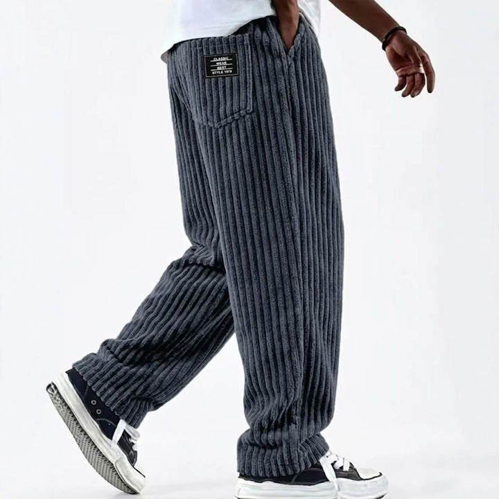 Bishop | Men's Corduroy Premium Sweatpants - Color:Blue;Size:XS