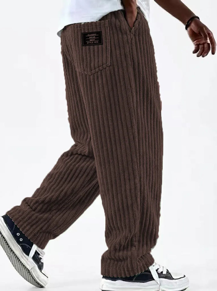 Bishop | Men's Corduroy Premium Sweatpants - Color:Brown;Size:XS